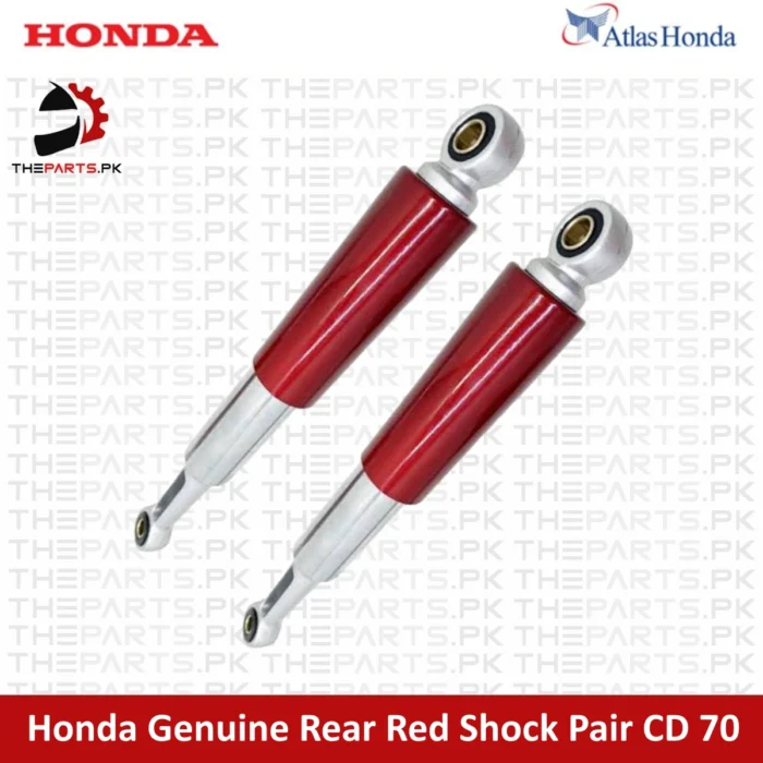 Honda Genuine Rear Red Shock Set for CD 70 Motorcycle