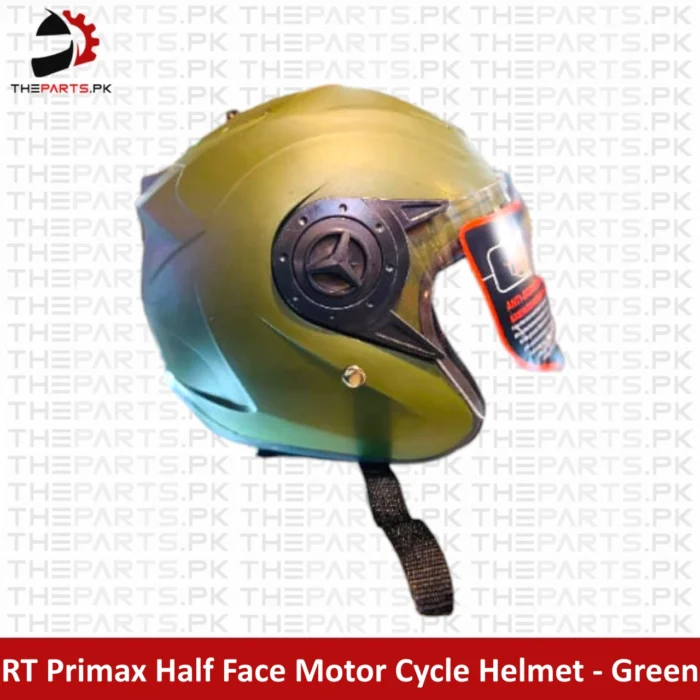 Ultimate RT Primax Half Face Motorcycle Helmet - Green